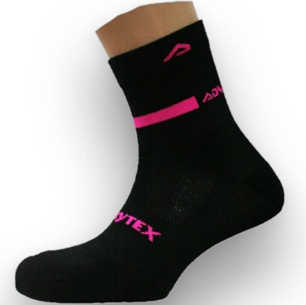 Calcetín técnico Adventure 15CM Negro Rosa flúor